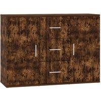 vidaXL Sideboard Smoked Oak 91x29.5x65 cm Engineered Wood, Brown