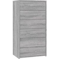 Vidaxl Sideboard With 6 Drawers Grey Sonoma 50X34X96 Cm Engineered Wood, Grey