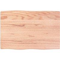Vidaxl Table Top Light Brown 60X40X2 Cm Treated Solid Wood Oak Live Edge, Brown