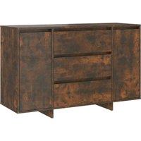 vidaXL Sideboard With 3 Drawers Smoked Oak 120x41x75 cm Engineered Wood, Brown