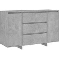 vidaXL Sideboard With 3 Drawers Concrete Grey 120x41x75 cm Engineered Wood, Grey
