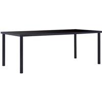 vidaXL Dining Table Black 200x100x75 cm Tempered Glass, Black