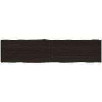 Vidaxl Table Top Dark Brown 220X50X 2-6 Cm Treated Solid Wood Live Edge, Brown