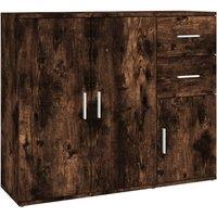 vidaXL Sideboard Smoked Oak 91x29.5x75 cm Engineered Wood, Brown