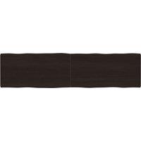 Vidaxl Table Top Dark Brown 200X50X 2-4 Cm Treated Solid Wood Live Edge, Brown
