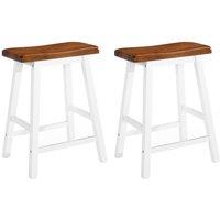 vidaXL Bar Stools 2 pcs Solid Wood, Brown