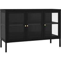 vidaXL Sideboard Black 105x35x70 cm Steel and Glass, Black