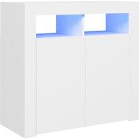 vidaXL Sideboard with LED Lights White 80x35x75 cm, White