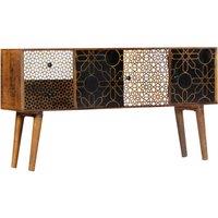 Vidaxl Sideboard With Printed Pattern 130X30X70 Cm Solid Mango Wood, Brown