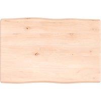 Vidaxl Table Top 60X40X4 Cm Untreated Solid Wood Oak Live Edge, Brown