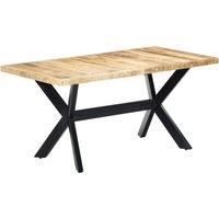 Vidaxl Dining Table 160X80X75 Cm Solid Rough Mango Wood