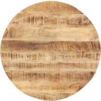 Vidaxl Table Top Solid Mango Wood Round 15-16 Mm 80 Cm, Brown