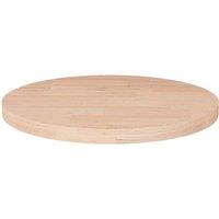 Vidaxl Round Table Top 40X2 5 Cm Untreated Solid Wood Oak, Brown
