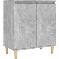 vidaXL Sideboard&solid Wood Legs Concrete Grey 60x35x70 cm Engineered Wood, Grey