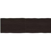Vidaxl Table Top Dark Brown 200X60X 2-4 Cm Treated Solid Wood Live Edge, Brown