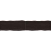 Vidaxl Table Top Dark Brown 200X40X 2-4 Cm Treated Solid Wood Live Edge, Brown