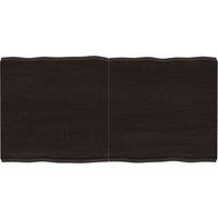Vidaxl Table Top Dark Brown 120X60X 2-6 Cm Treated Solid Wood Live Edge, Brown