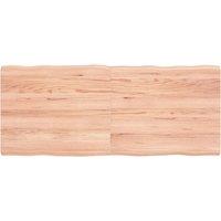 Vidaxl Table Top Light Brown 120X50X4 Cm Treated Solid Wood Oak Live Edge, Brown