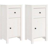 vidaXL Sideboards 2 pcs White 40x35x80 cm Solid Wood Pine, White