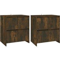 vidaXL Sideboards 2 Pcs Smoked Oak 70x41x75 cm Engineered Wood, Brown