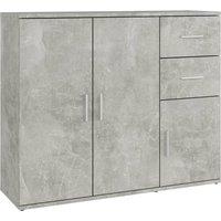 vidaXL Sideboard Concrete Grey 91x29.5x75 cm Engineered Wood, Grey