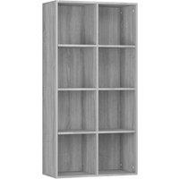 vidaXL Book Cabinet sideboard Grey Sonoma 66x30x130 cm Engineered Wood, Grey