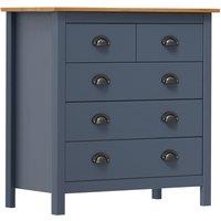 vidaXL Sideboard Hill Grey 79x40x80 cm Solid Pine Wood, Grey