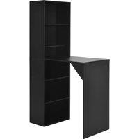vidaXL Bar Table With Cabinet Black 115x59x200 cm, Black