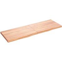 Vidaxl Table Top Light Brown 180X60X 2-6 Cm Treated Solid Wood Oak, Brown