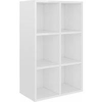 vidaXL Book Cabinet sideboard High Gloss White 66x30x97.8 cm Engineered Wood, White