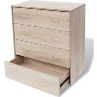 vidaXL Sideboard With 4 Drawers 60x30.5x71 cm Oak Colour, Brown