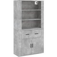 Vidaxl Highboard Concrete Grey Engineered Wood, Grey