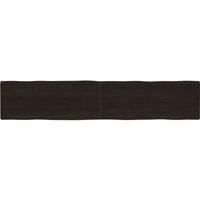 Vidaxl Table Top Dark Brown 200X40X 2-6 Cm Treated Solid Wood Live Edge, Brown