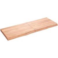Vidaxl Table Top Light Brown 140X50X 2-6 Cm Treated Solid Wood Oak, Brown