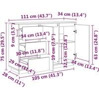 Vidaxl Sideboard 111X34X75 Cm Solid Wood Pine, Brown