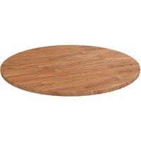 Vidaxl Round Table Top Light Brown 80X1.5 Cm Treated Solid Wood Oak, Brown