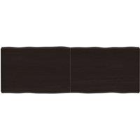 Vidaxl Table Top Dark Brown 140X50X 2-4 Cm Treated Solid Wood Live Edge, Brown