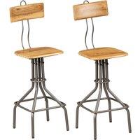 Vidaxl Bar Chairs 2 Pcs Solid Reclaimed Teak Wood, Brown