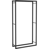 vidaXL Firewood Rack Matt Black 80x28x154 cm Steel, Black