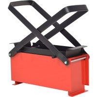 vidaXL Paper Log Briquette Maker Steel 34x14x14 cm Black and Red, Red