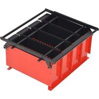 vidaXL Paper Log Briquette Maker Steel 38x31x18 cm Black and Red, Red