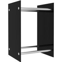 vidaXL Firewood Rack Black 40x35x60 cm Glass, Black