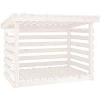 vidaXL Firewood Rack White 108x73x79 cm Solid Wood Pine, White