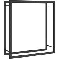 vidaXL Firewood Rack Matt Black 80x28x86 cm Steel, Black
