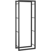 vidaXL Firewood Rack Matt Black 50x28x132 cm Steel, Black