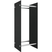 vidaXL Firewood Rack Black 40x35x100 cm Tempered Glass, Black