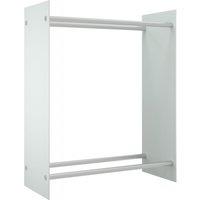 vidaXL Firewood Rack White 80x35x100 cm Tempered Glass, White