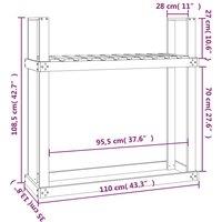 vidaXL Firewood Rack Grey 110x35x108.5 cm Solid Wood Pine, Grey