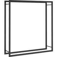 vidaXL Firewood Rack Matt Black 110x28x116 cm Steel, Black