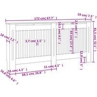 vidaXL Radiator Cover Black 172x19x81 cm Mdf, Black